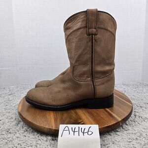 Justin Youth 4D Bay Apache Leather Brown Lifestyle Cowboy Western Roper Boot